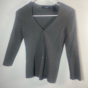 Express Charcoal Button-Up Cardigan